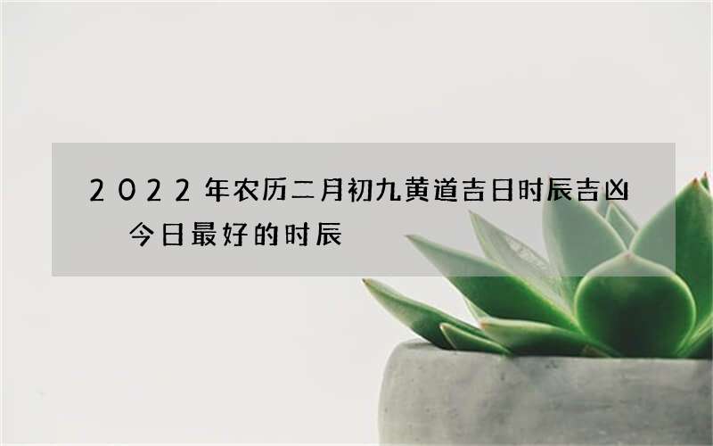 2022年农历二月初九黄道吉日时辰吉凶 今日最好的时辰